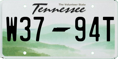TN license plate W3794T
