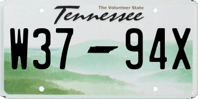 TN license plate W3794X