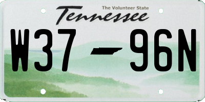 TN license plate W3796N