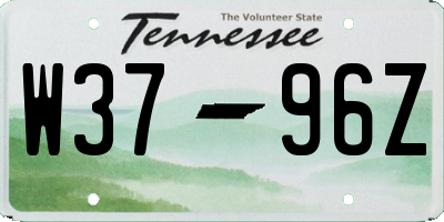 TN license plate W3796Z