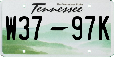TN license plate W3797K