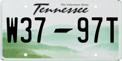 TN license plate W3797T