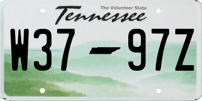 TN license plate W3797Z