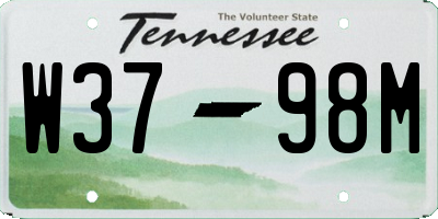 TN license plate W3798M