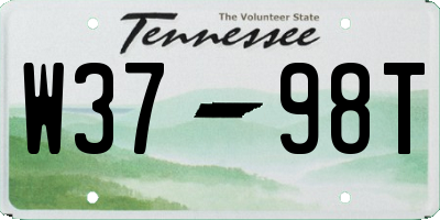 TN license plate W3798T