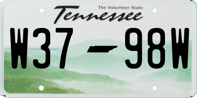 TN license plate W3798W