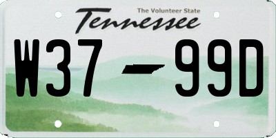 TN license plate W3799D
