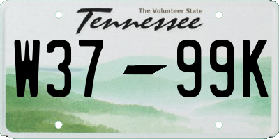 TN license plate W3799K