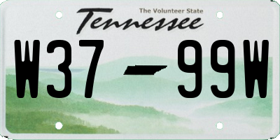 TN license plate W3799W