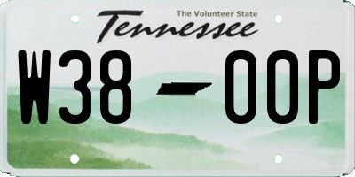 TN license plate W3800P