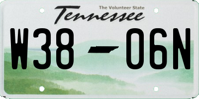 TN license plate W3806N