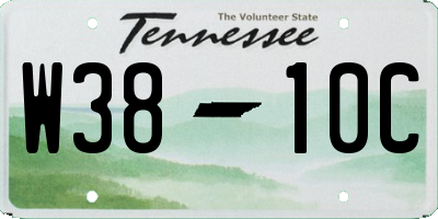 TN license plate W3810C