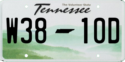 TN license plate W3810D