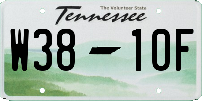 TN license plate W3810F