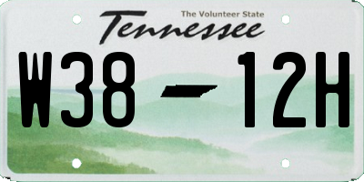 TN license plate W3812H