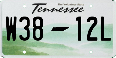 TN license plate W3812L
