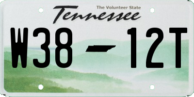 TN license plate W3812T