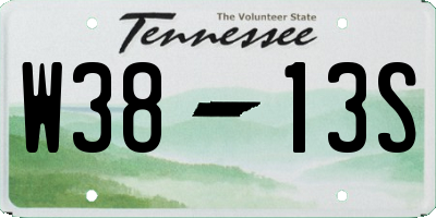 TN license plate W3813S