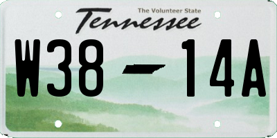 TN license plate W3814A