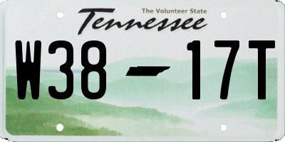 TN license plate W3817T