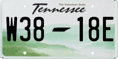 TN license plate W3818E