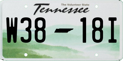TN license plate W3818I