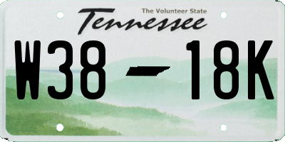 TN license plate W3818K