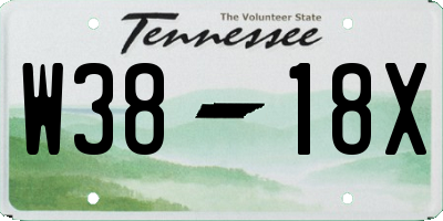 TN license plate W3818X