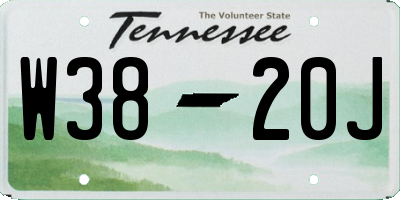 TN license plate W3820J