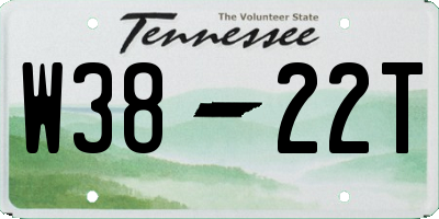 TN license plate W3822T