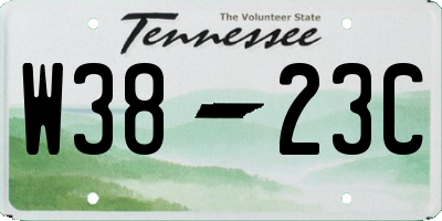 TN license plate W3823C