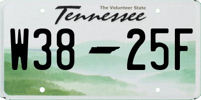 TN license plate W3825F