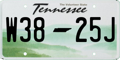 TN license plate W3825J