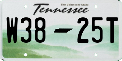 TN license plate W3825T