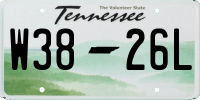 TN license plate W3826L