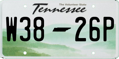 TN license plate W3826P