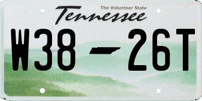 TN license plate W3826T