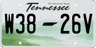 TN license plate W3826V