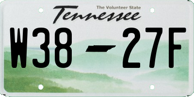 TN license plate W3827F
