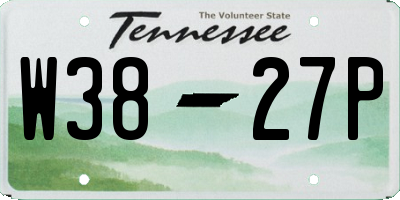 TN license plate W3827P