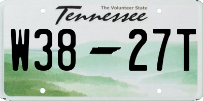 TN license plate W3827T