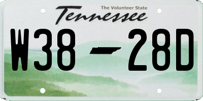 TN license plate W3828D