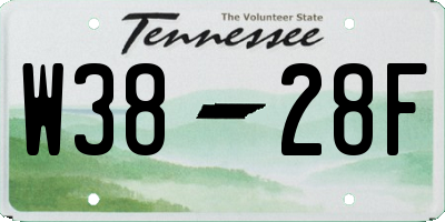TN license plate W3828F