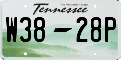 TN license plate W3828P