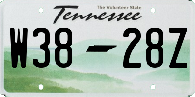 TN license plate W3828Z