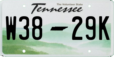 TN license plate W3829K