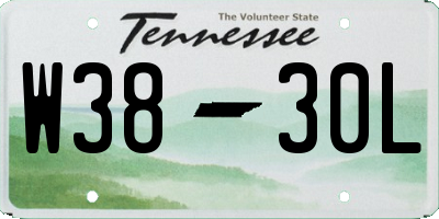 TN license plate W3830L