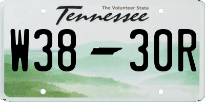 TN license plate W3830R
