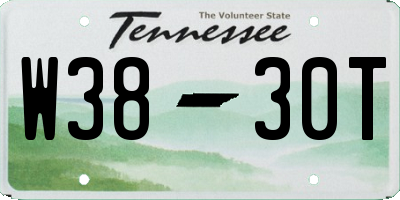TN license plate W3830T
