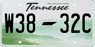TN license plate W3832C